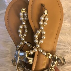 💢Sold💢Women's_Pearl_T-Strap_Sandals_Sizes_6,7
